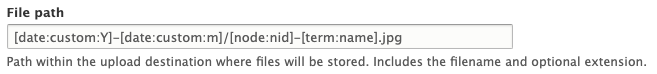 File path setting for the Image Service File derivative action.