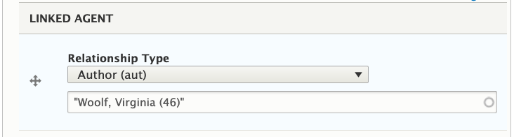 Screenshot of adding a value into a typed relation field