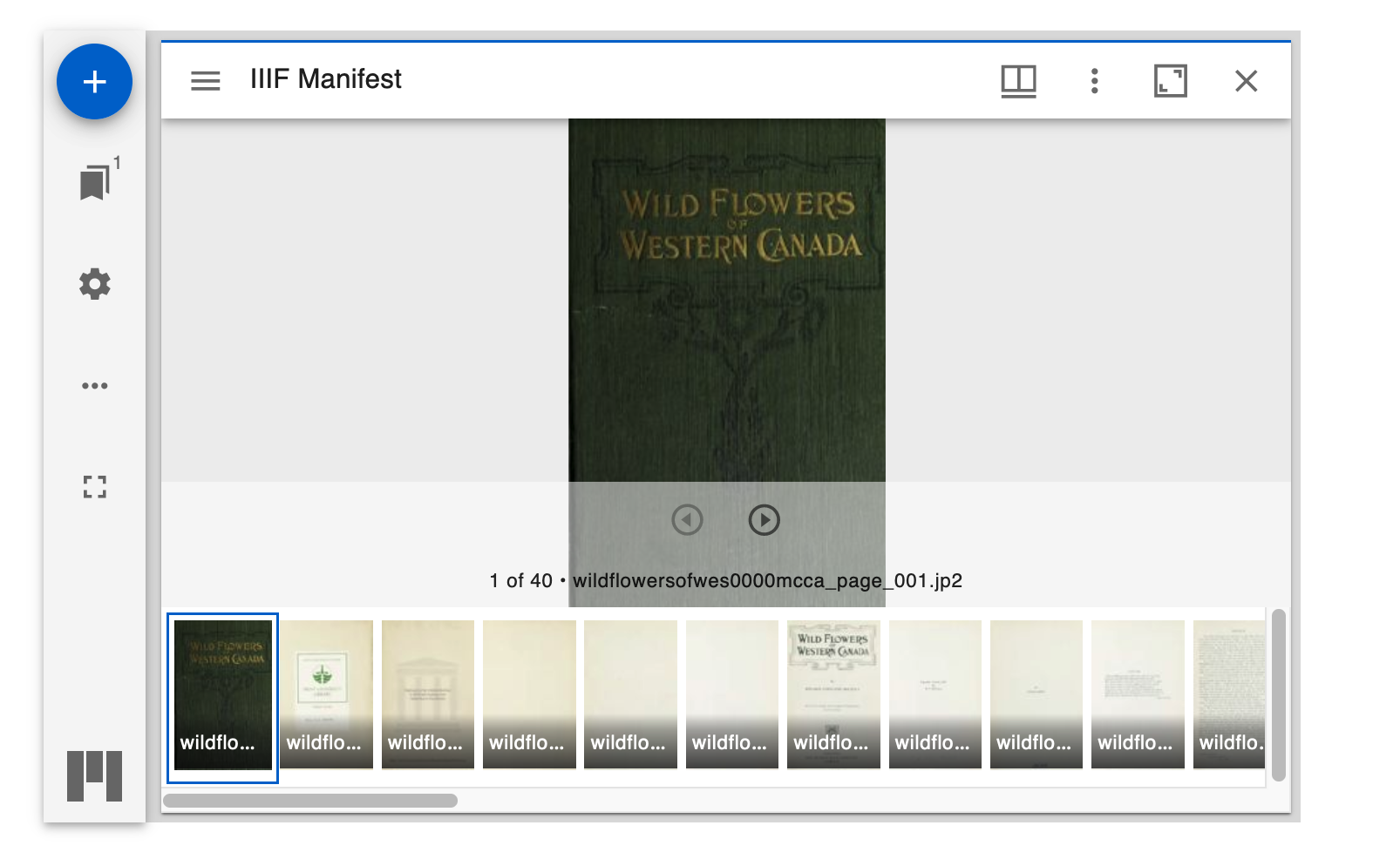 Mirador rendering book pages